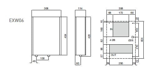 Technical drawing or diagram with labeled dimensions and text, likely from a technical or engineering context.