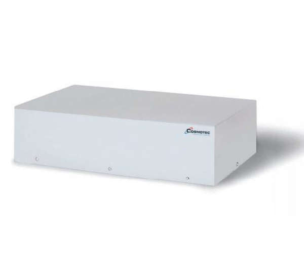 White rectangular box with a brand logo on a white background