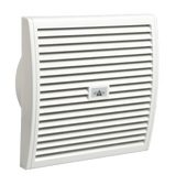 White wall-mounted air vent with a brand logo on a black background.