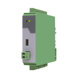 Green electronic module with a USB port on a white background