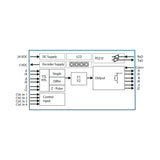 Block diagram of a electronic system with various components and their connections.
