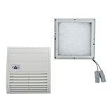 Air filter and grille on a white background