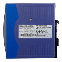 Blue electronic device with Genesis Automation label on a white background