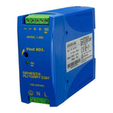 Blue power supply unit with Genesis Automation branding on a white background