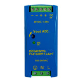Blue electronic module with Genesis Automation branding on a white background
