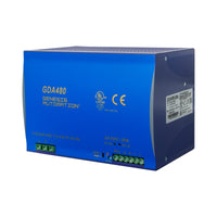 Blue power supply unit with 'Genesis Automation' branding on a white background