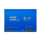 Blue power supply unit with 'GDA480' and 'Genesis Automation' branding on a white background