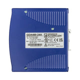 Blue power supply unit with Genesis Limitation label on a white background