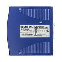 Blue power supply unit with Genesis Limitation label on a white background