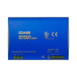 Blue power supply unit with 'GDA480' and 'Genesis Automation' branding on a white background