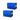 Two blue power supplies with visible branding and certification logos on a white background