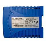Blue power supply unit with Genesis Automation label on a white background