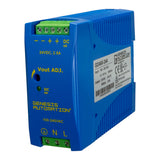 Blue power supply unit with Genesis Automation branding on a white background