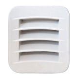 White square vent with slats on a white background