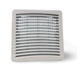 A gray 12" Enclosure Filter Fan with a single hole cutout, designed for ventilation of electrical enclosures.