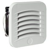 White wall-mounted exhaust fan on a white background
