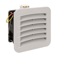 White vent with electrical components on a white background.