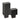 Two black metal heat sinks on a white background