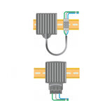 Two electronic components with wiring on a white background