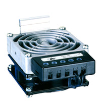 Electrical component with fan on a white background.