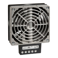 Metallic cooling fan on a white background.
