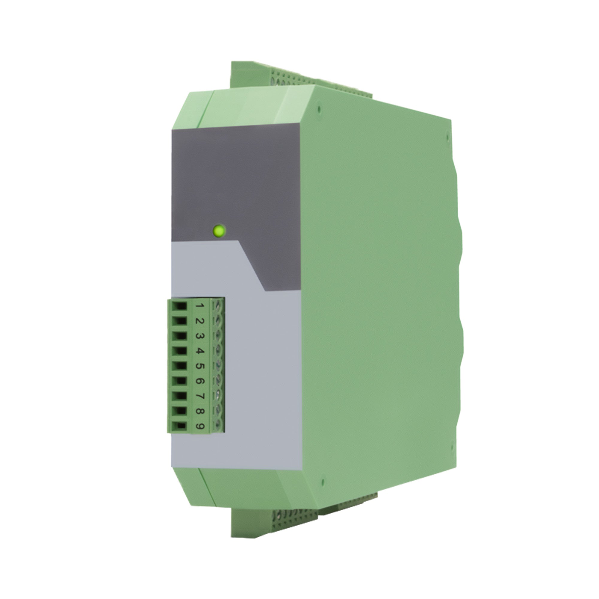 Green electronic module with a white background