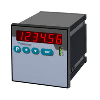 Digital display with red LED numbers and control buttons on a white background