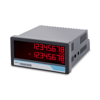 Digital display with red LED numbers on a white background