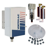 Vortex A/C air conditioning system kit with components on a white background.