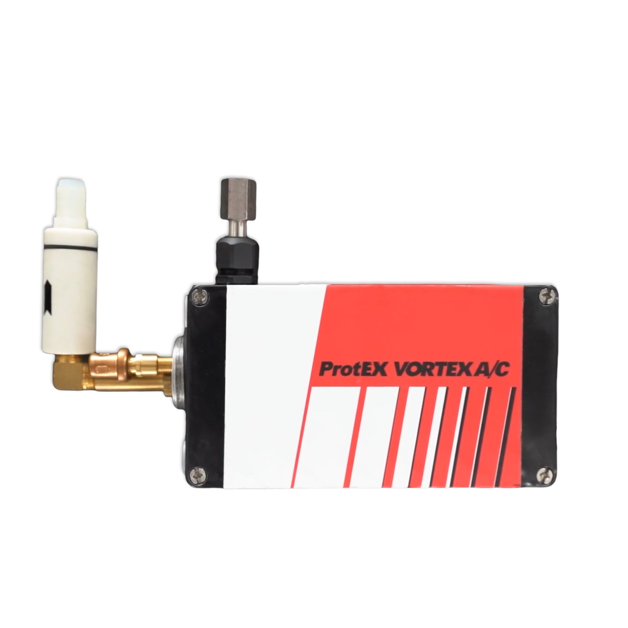 ProteX Vortex A/C device with red and white design on a white background.