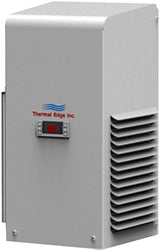 Gray electrical enclosure with 'Thermal Edge Inc' logo on a white background