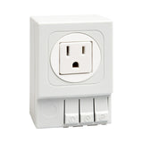 White American-Style electrical outlet on a white background.