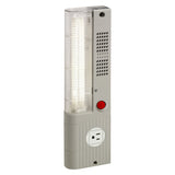 LED enclosure light with red on/off button and US/CA receptacle on a white background.