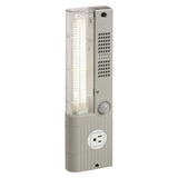 LED enclosure light with motion sensor and US/CA receptacle on a white background.
