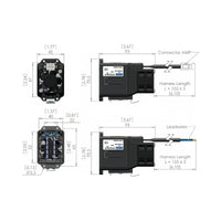 Color technical diagram of a mechanical component with dimensions and specifications.