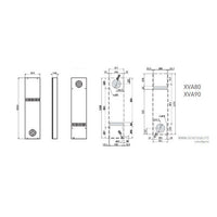 Black on white technical drawings of AC with dimensions labeled, featuring the Genesis Auto logo.