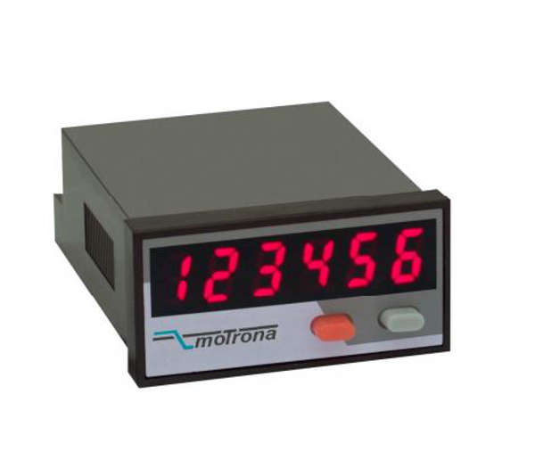 Digital display with red LED numbers on a white background