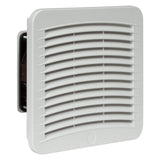White wall-mounted vent on a white background.