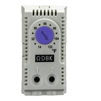 Thermostat with a purple dial on a white background