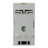 Rear of grey DIN rail mounts for adjustable thermostat.