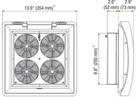 High Efficiency Roof Top Mount Enclosure Filter Fan  115V and 230V A/C 200 to 1000 CFM