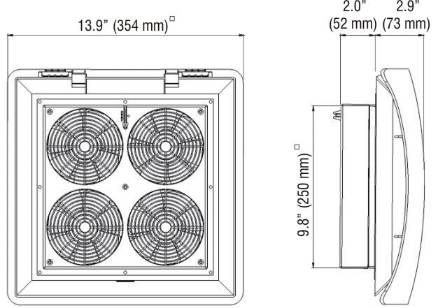 High Efficiency Roof Top Mount Enclosure Filter Fan  115V and 230V A/C 200 to 1000 CFM
