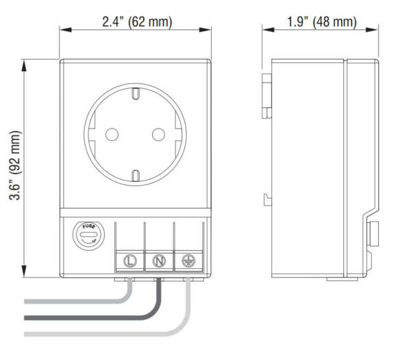 SD 035 DIN Rail Enclosure Electrical Receptacle Outlet Italy